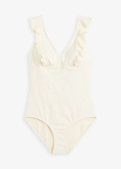 Crochet Badeanzug mit Volant, bonprix