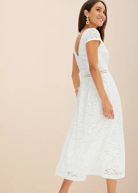 Robe en dentelle avec empiècement crochet à la taille, bonprix
