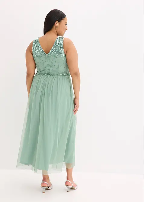 Maxikleid mit Paillettenstickerei, bonprix