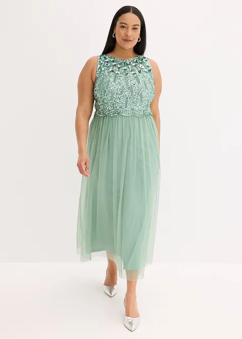 Maxikleid mit Paillettenstickerei, bonprix