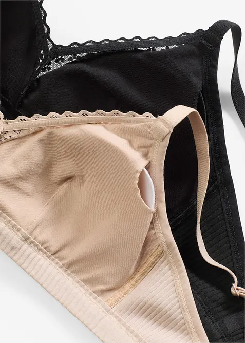 Gepolstertes Bralette ohne Bügel mit Bio-Baumwolle (2er Pack), bonprix