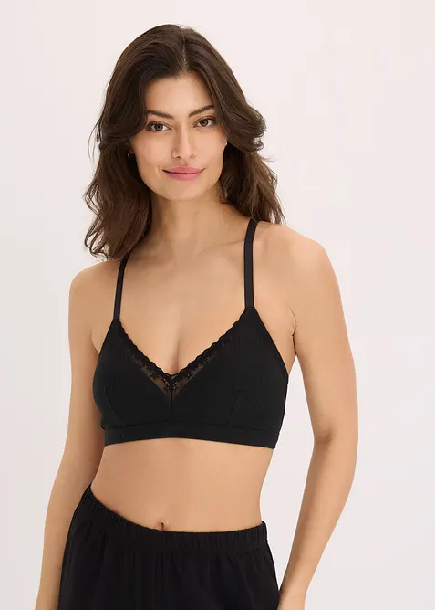 Gepolstertes Bralette ohne Bügel mit Bio-Baumwolle (2er Pack), bonprix