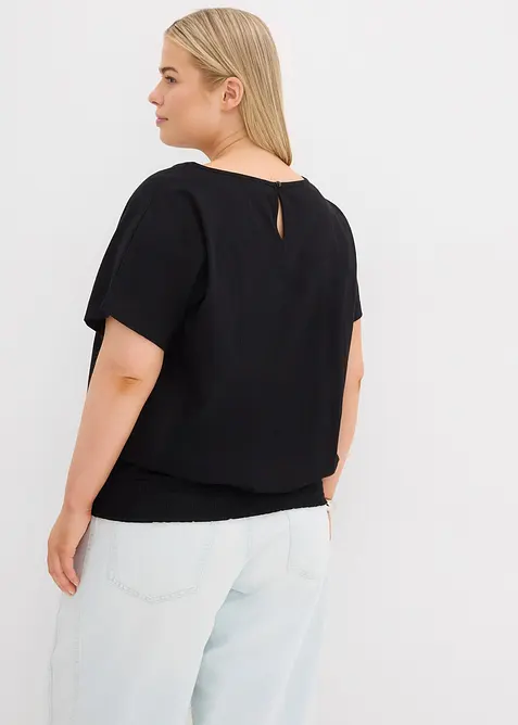 T-shirt en fil flamm&eacute; avec base smock&eacute;e, bonprix