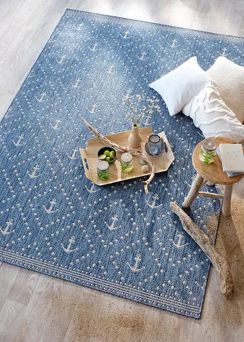 Tapis int&eacute;rieur et ext&eacute;rieur avec motif d'ancres, bonprix