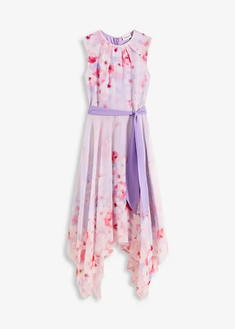 Robe en crêpe avec lien à nouer et jupe à pans, bonprix