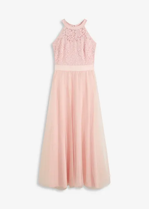 Robe longue avec dentelle et jupe en tulle, bonprix