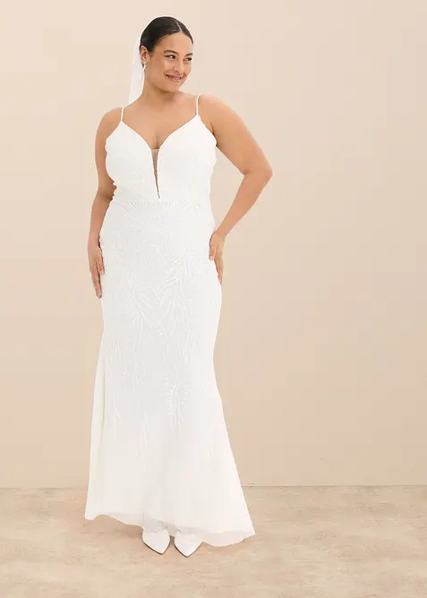 Robe de mariée brodée de sequins, bonprix