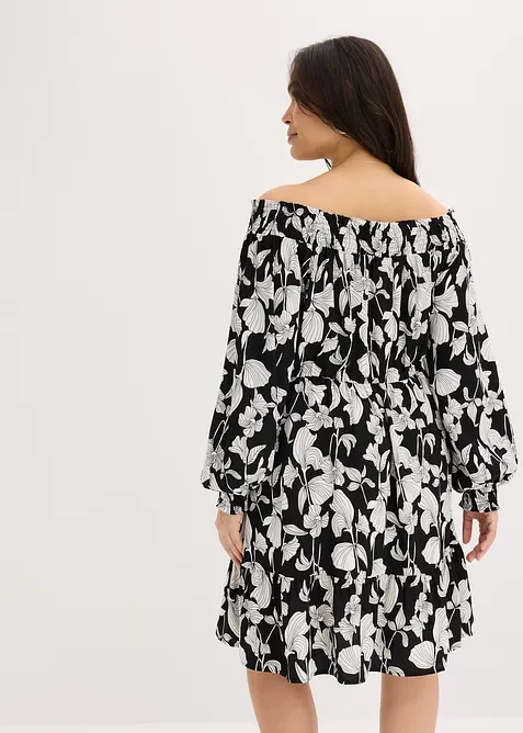 Robe imprimée col Bardot, bonprix