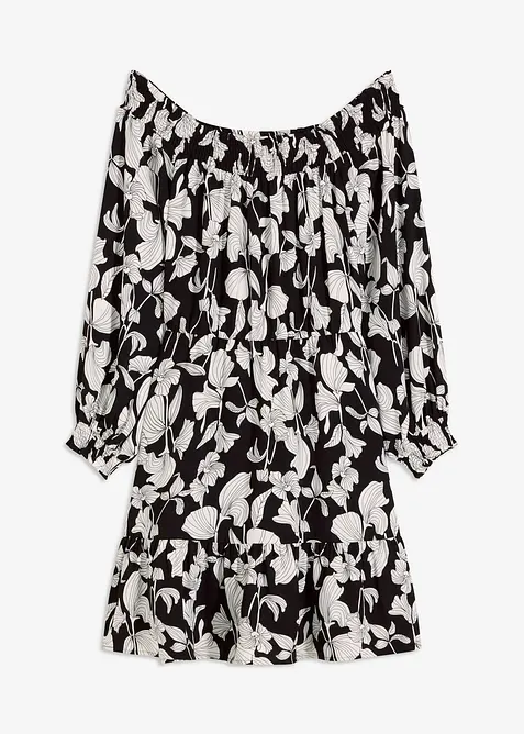 Robe imprimée col Bardot, bonprix