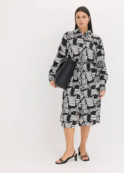 Blusenkleid aus leichtem Leinen-Mix, bonprix