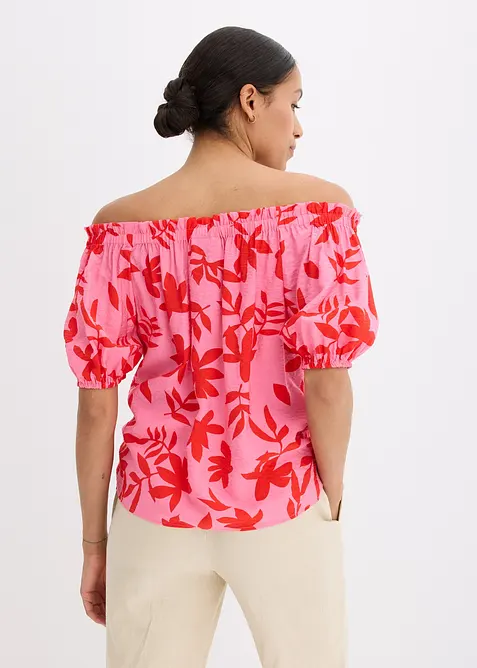 Blouse col Bardot imprimée en viscose mélangée, bonprix