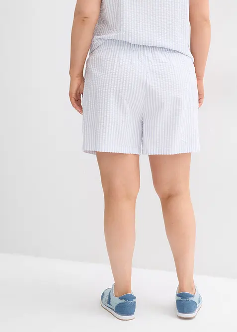 Short rayé taille élastiquée 100% coton, bonprix