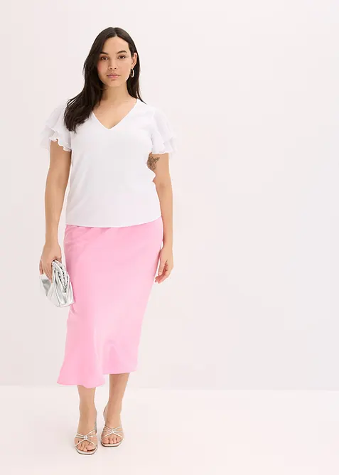 Midirock aus Satin, bonprix