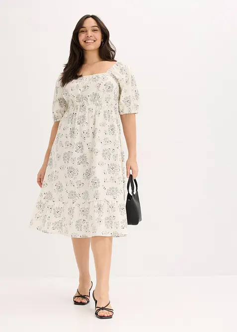 Robe midi à manches bouffantes, bonprix