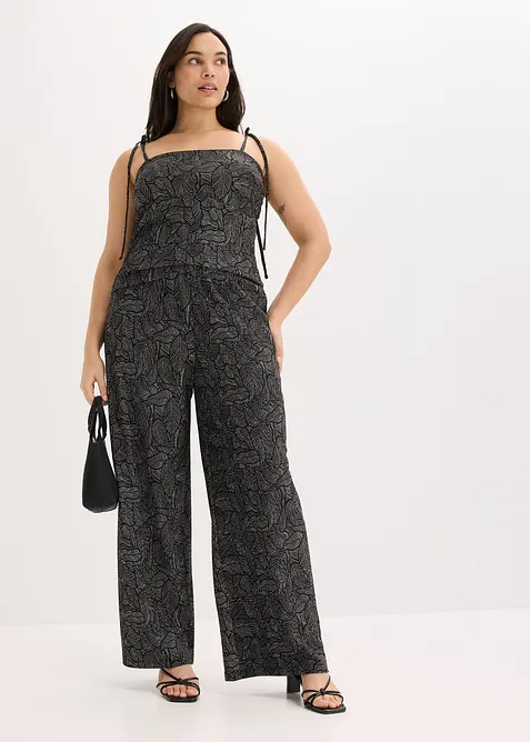 Pantalon en jersey cr&ecirc;pe textur&eacute;, bonprix