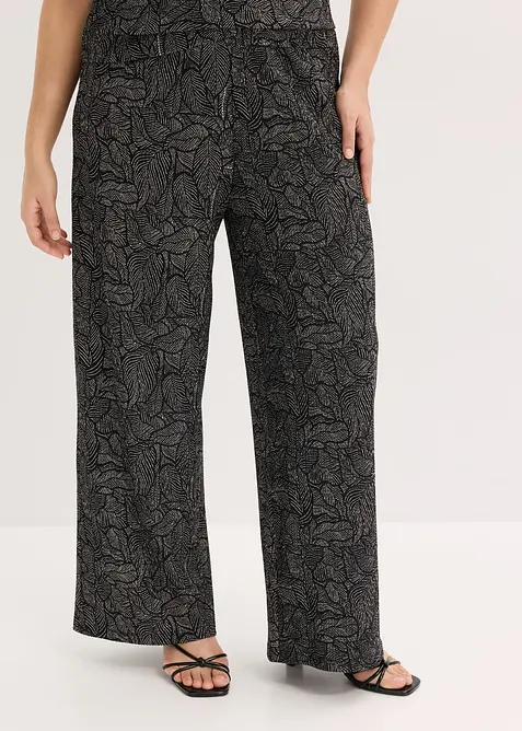 Pantalon en jersey cr&ecirc;pe textur&eacute;, bonprix