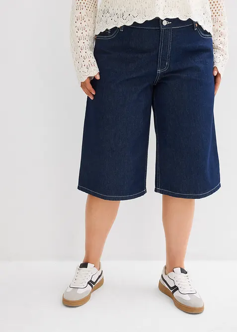 Bermuda en jean taille mi-haute, peu extensible, bonprix