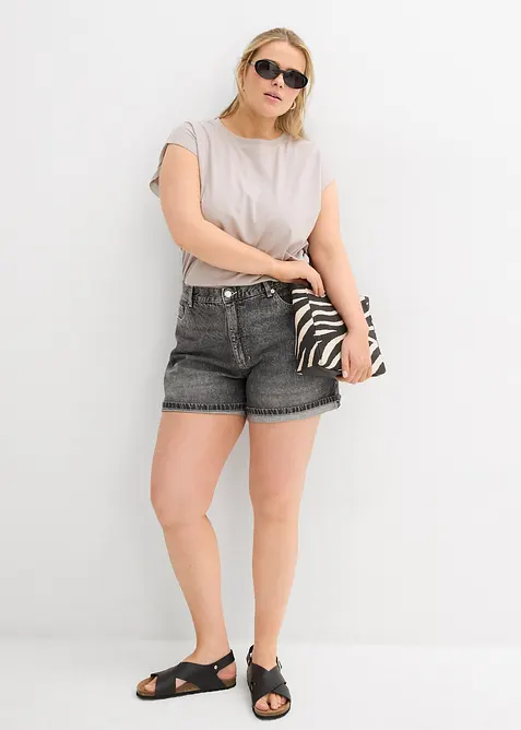 Jeans-Shorts High Waist, Low Stretch, bonprix