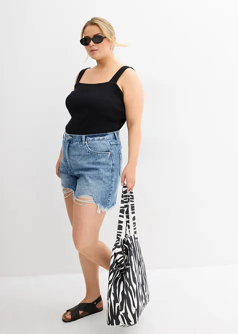Jeans-Shorts High Waist, Low Stretch, bonprix