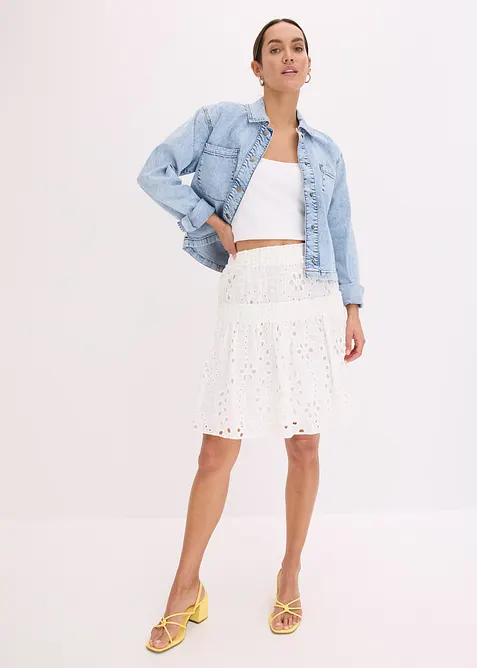Minirock mit Lochstickerei, bonprix
