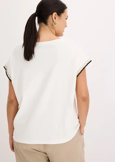 Shirt mit Verzierung aus reiner Baumwolle, bonprix