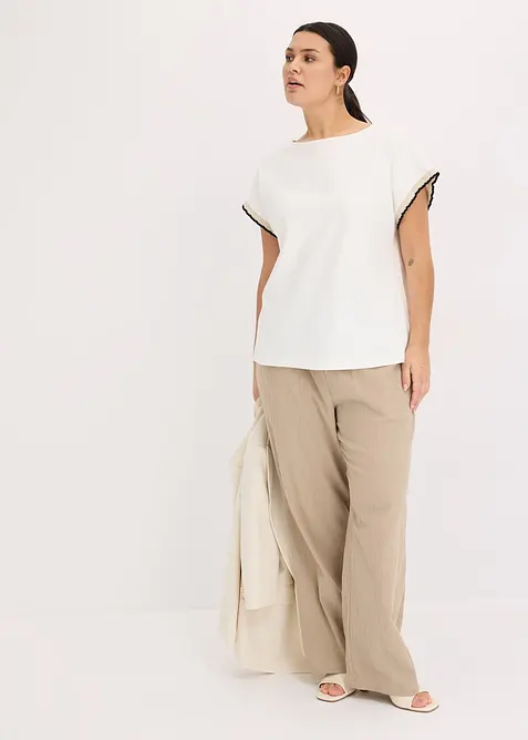 Shirt mit Verzierung aus reiner Baumwolle, bonprix