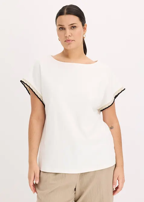 Shirt mit Verzierung aus reiner Baumwolle, bonprix