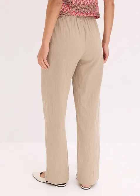 Schlupfhose aus strukturiertem Crinkle, bonprix