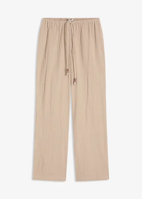Schlupfhose aus strukturiertem Crinkle, bonprix