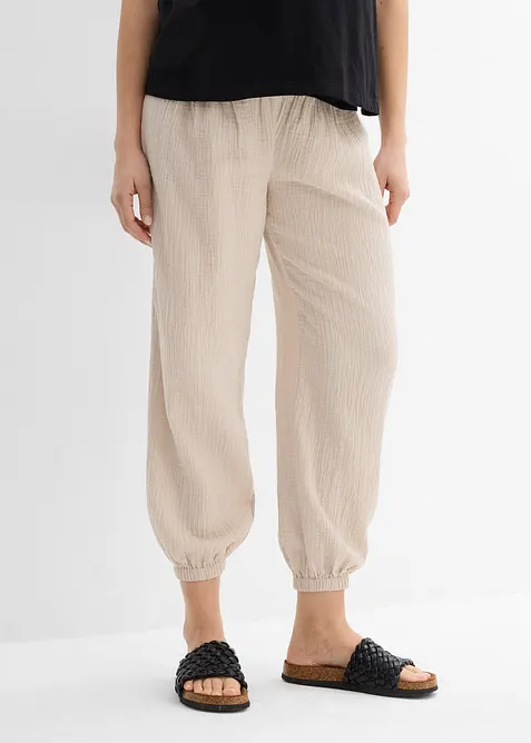 Pantalon de grossesse 2en1, 100% gaze de coton, bonprix