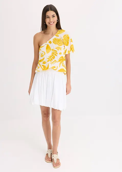 One-Shoulder-Bluse aus strukturierter Viskose, bonprix