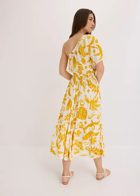 One-Shoulder-Kleid aus strukturierter Viskose, bonprix