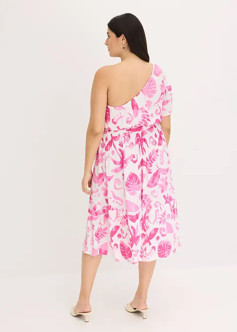 Robe asym&eacute;trique imprim&eacute;e en viscose textur&eacute;e, bonprix
