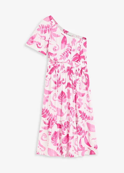 One-Shoulder-Kleid aus strukturierter Viskose, bonprix