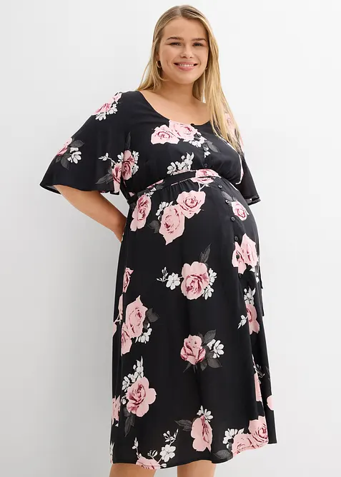 Robe de grossesse et d&rsquo;allaitement en viscose tiss&eacute;e, bonprix