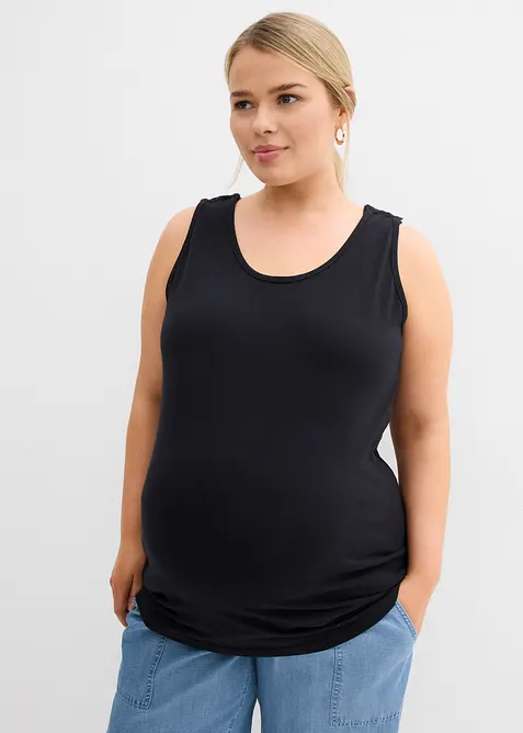 Lot de 2 tops de grossesse et d&rsquo;allaitement en coton, bonprix