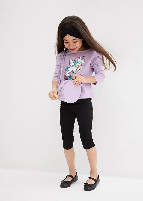 Lot de 2 leggings corsaire en coton mélangé extensible, bonprix