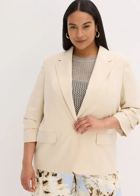 Blazer manches 3/4 ample en viscose, bonprix