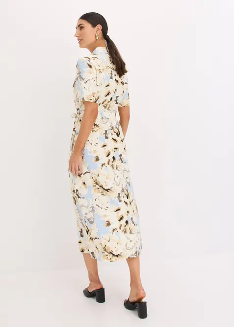 Robe-chemise en viscose avec ceinture à nouer (2 pces), bonprix