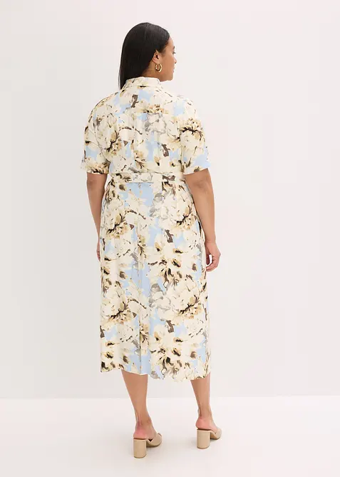 Robe-chemise en viscose avec ceinture à nouer (2 pces), bonprix