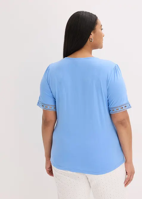 Shirt-Tunika mit Spitzenband, bonprix