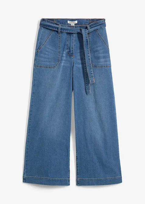 Wide-Leg-Jeans High Waist, Bequembund cropped, bonprix