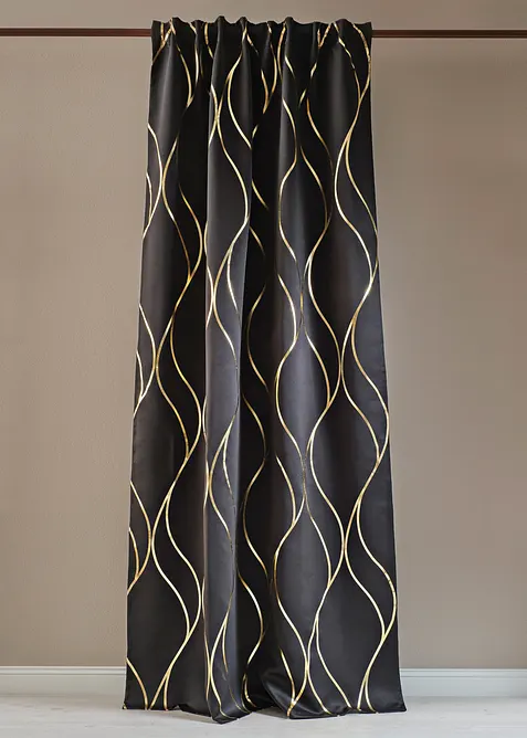 Abdunkelnder Vorhang mit Glanzdruck (1er Pack), bonprix