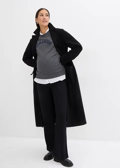 Pantalon de grossesse en jersey milano, jambes légèrement évasées, bonprix