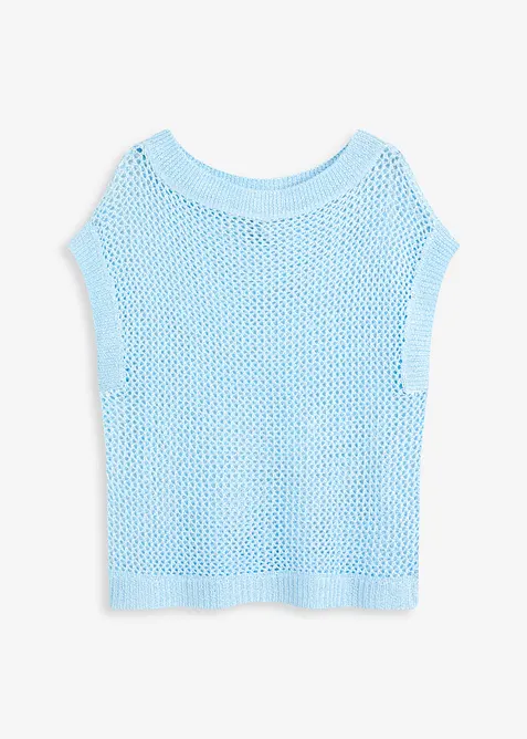 Ajour Pullover aus glänzendem Bändchengarn, bonprix