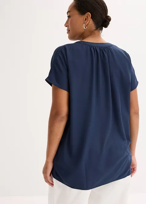 Chemisier manches courtes boutonnage invisible, bonprix