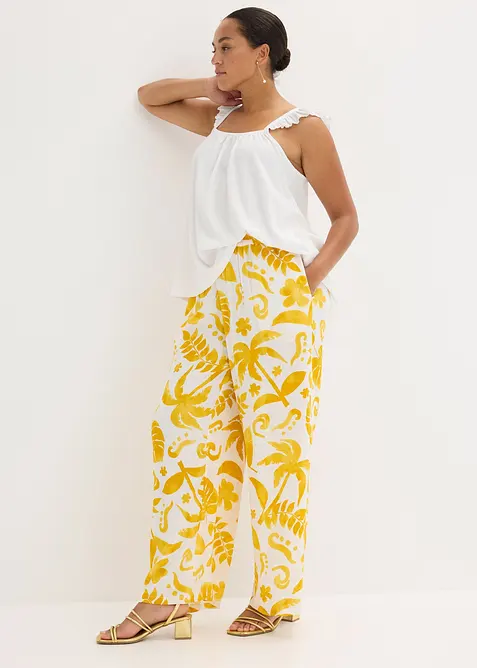 Top en jersey crêpe à bretelles volantées, bonprix