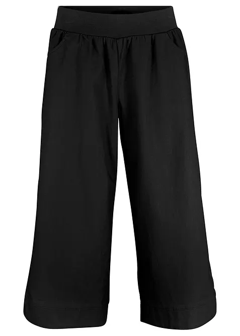 Pantalon en lin majoritaire, longueur 3/4, bonprix