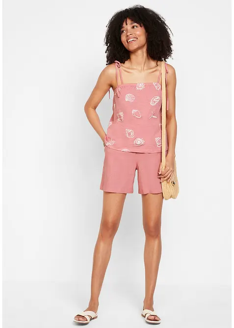 Leinen-Paperbag-Shorts, bonprix