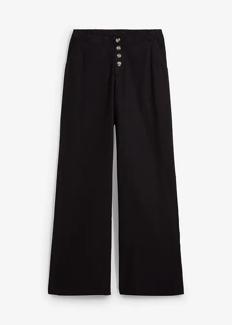 Pantalon palazzo en lin m&eacute;lang&eacute;, bonprix